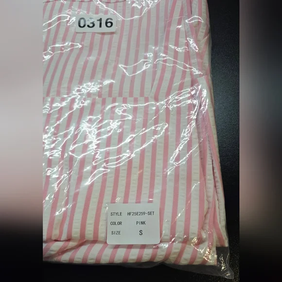 HYFVE SET Pink Striped Seersucker New In Poly Bag Small/Medium/Large Available - Picture 7 of 15